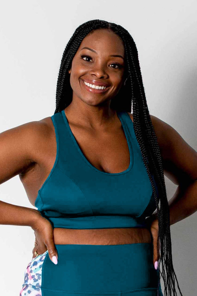 GFix Active Freedom SS22 Teal Sports Bra - SewSewYou