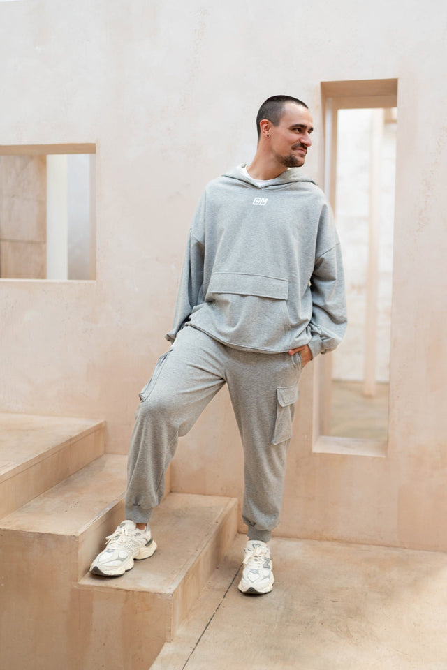 Grey Cargo Sweat Pants - SewSewYou