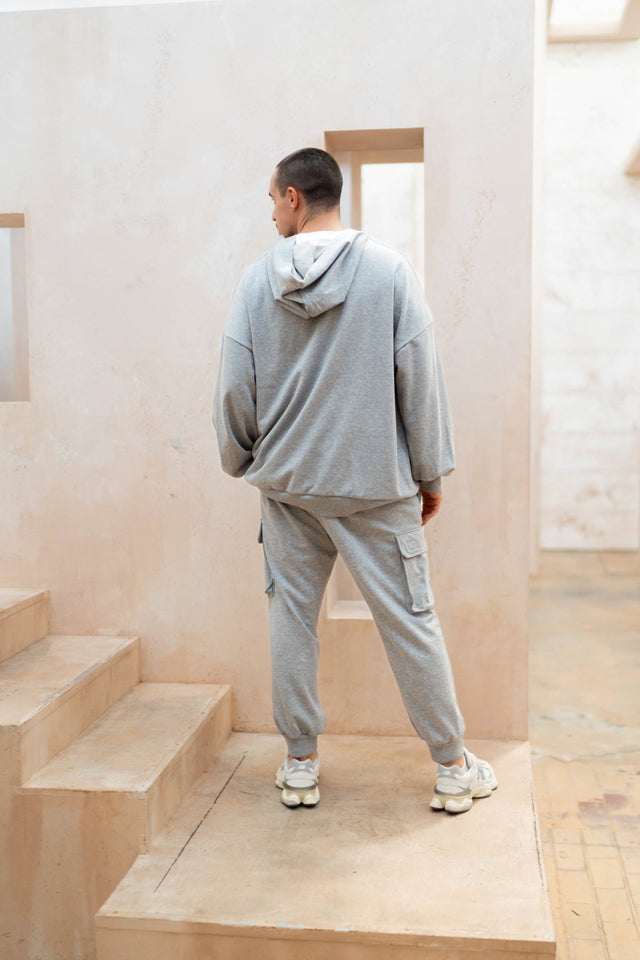 Grey Cargo Sweat Pants - SewSewYou