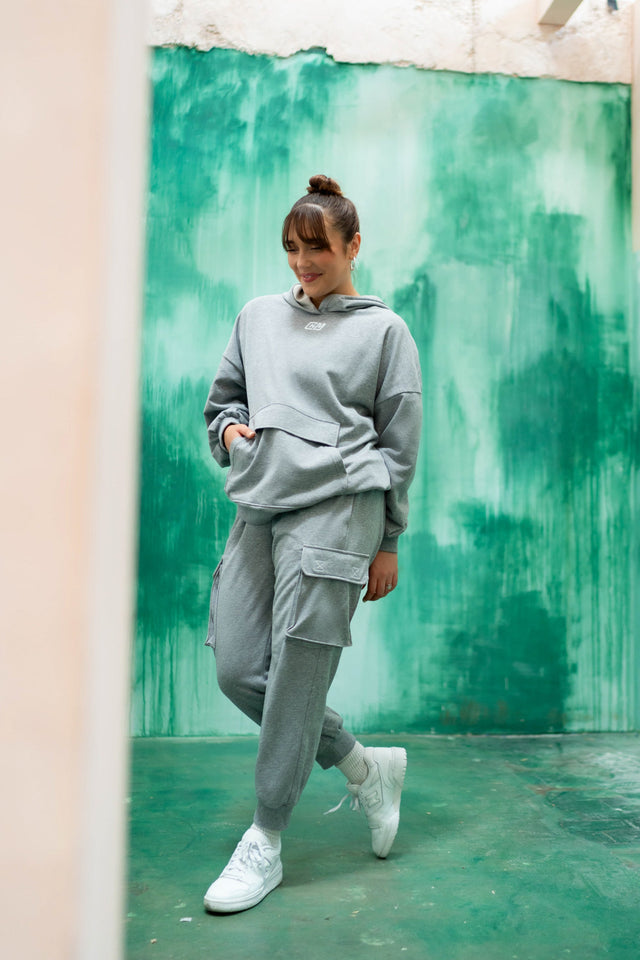 Grey Cargo Sweat Pants - SewSewYou