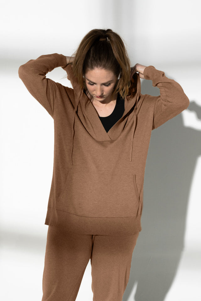 honestlyautumn Knitwear AW22 Brown Lounge Hoodie - SewSewYou