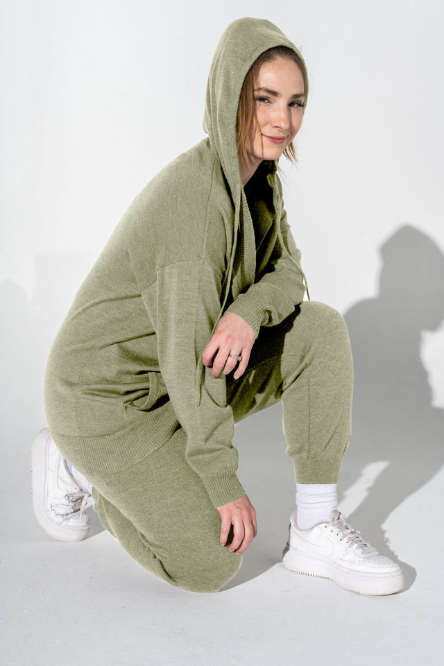 honestlyautumn Knitwear AW22 Muted Green Lounge Hoodie - SewSewYou