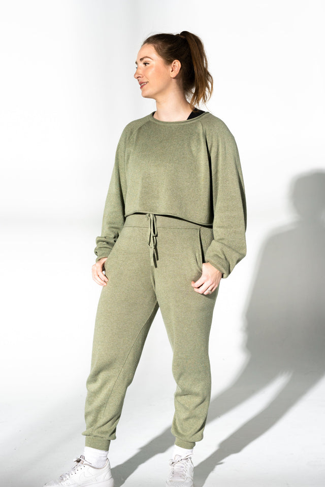 honestlyautumn Knitwear AW22 Muted Green Lounge Pants - SewSewYou