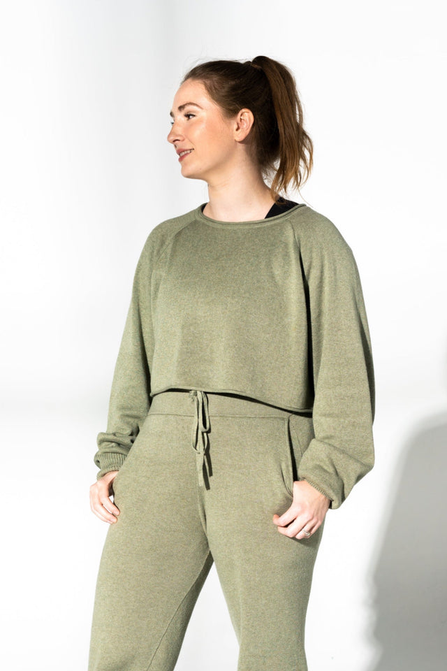 honestlyautumn Knitwear AW22 Muted Green Lounge Sweater - SewSewYou