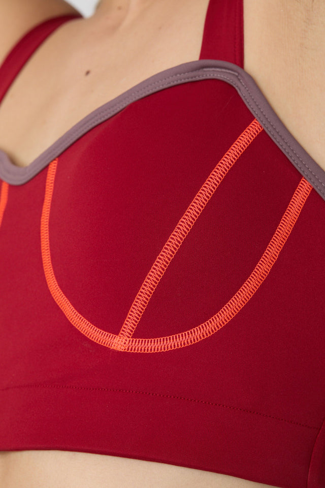 Impulse Collection Burgundy Sports Bra - SewSewYou