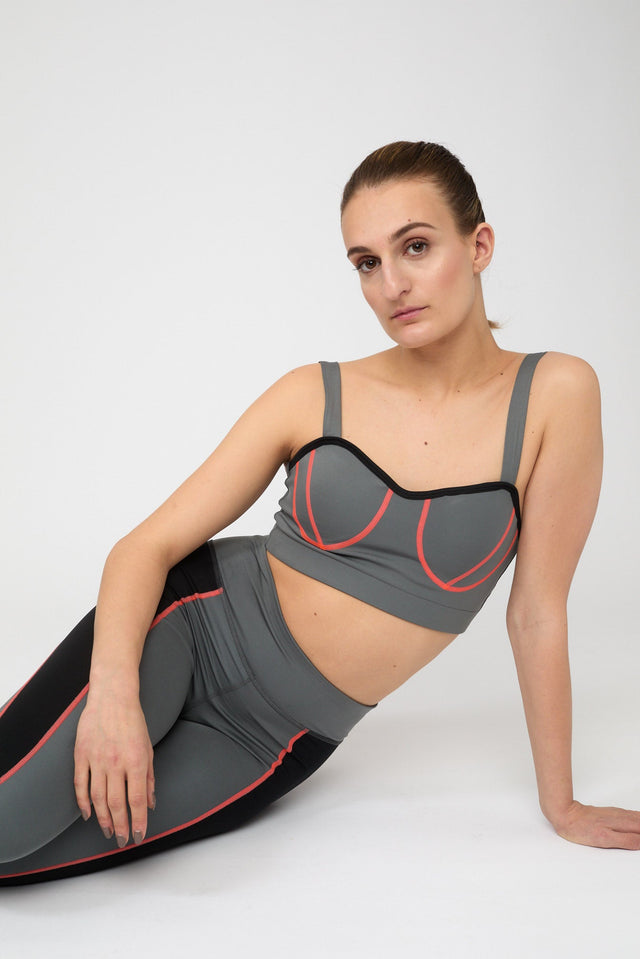 Impulse Collection Grey Sports Bra - SewSewYou