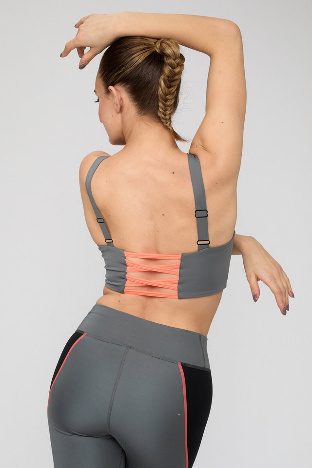 Impulse Collection Grey Sports Bra - SewSewYou