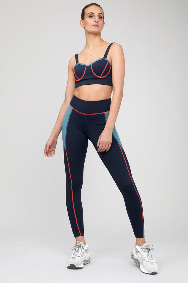 Impulse Collection Navy Shaped Side Panel Leggings - SewSewYou