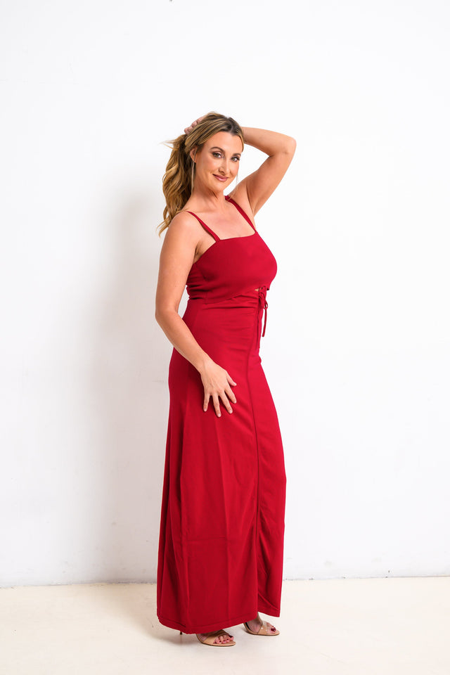 Jolene Essentials Collection AW22 Red Lounge Dress - SewSewYou