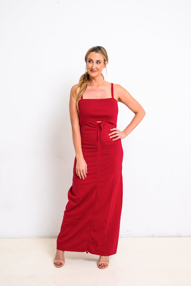 Jolene Essentials Collection AW22 Red Lounge Dress - SewSewYou