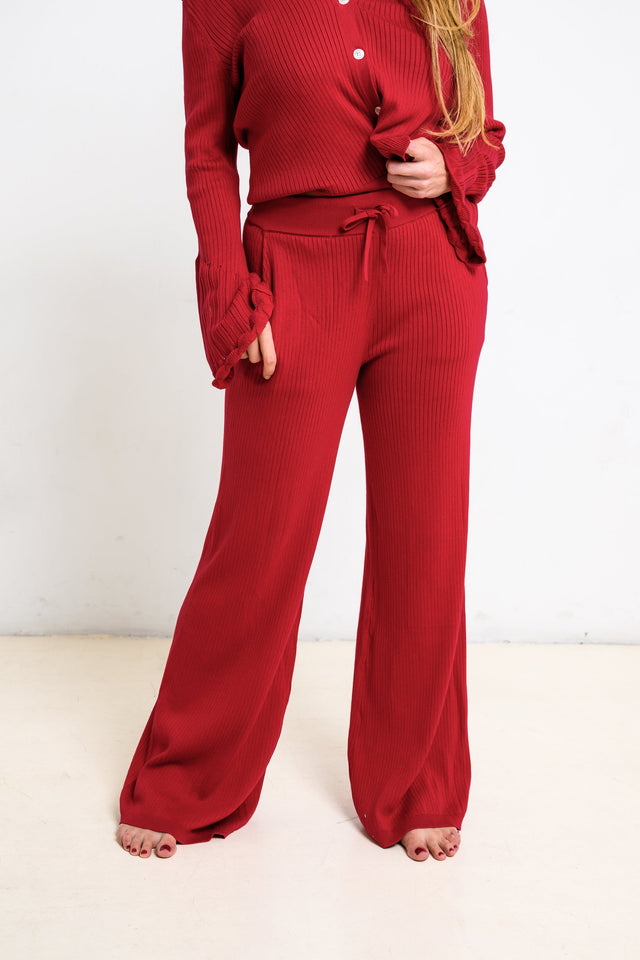 Jolene Essentials Collection AW22 Red Lounge Pants - SewSewYou