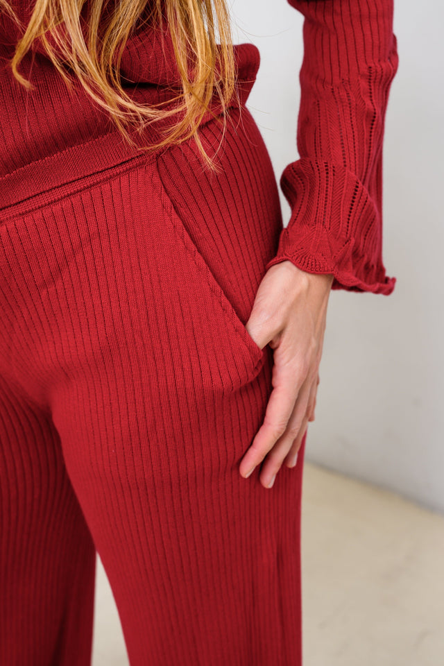 Jolene Essentials Collection AW22 Red Lounge Pants - SewSewYou