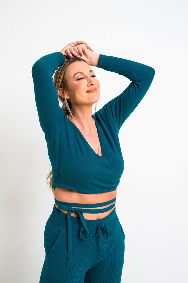 Jolene Essentials Collection AW22 Teal Lounge Top - SewSewYou