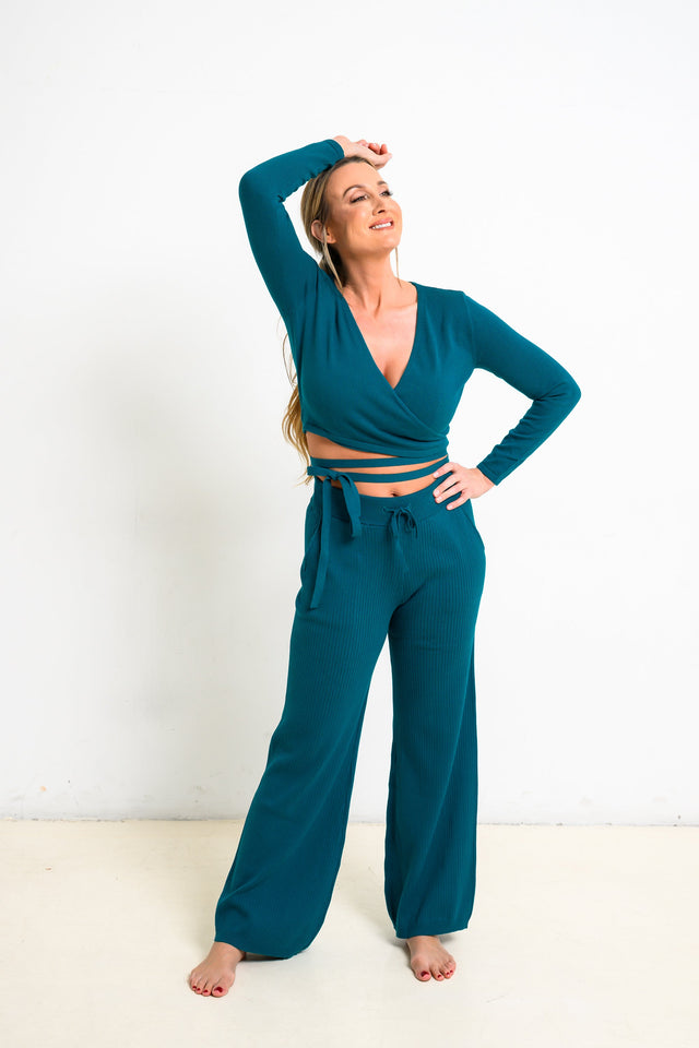 Jolene Essentials Collection AW22 Teal Lounge Top - SewSewYou