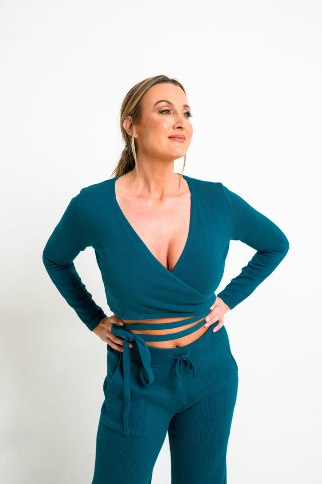 Jolene Essentials Collection AW22 Teal Lounge Top - SewSewYou