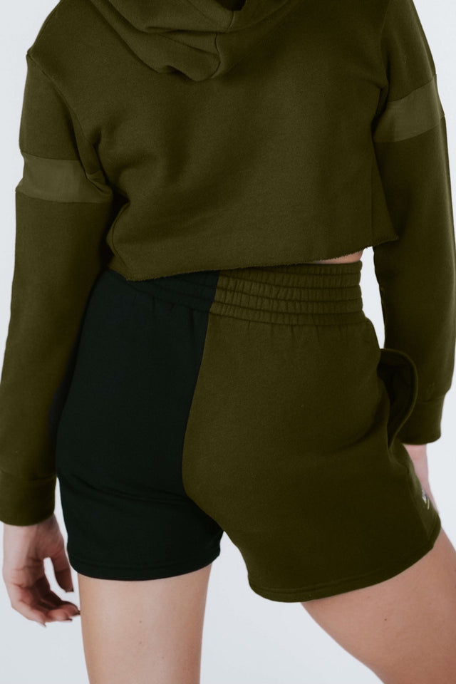 Kortni's Fall Collection AW22 Green+Black 3" Inseam Sweat Shorts - SewSewYou