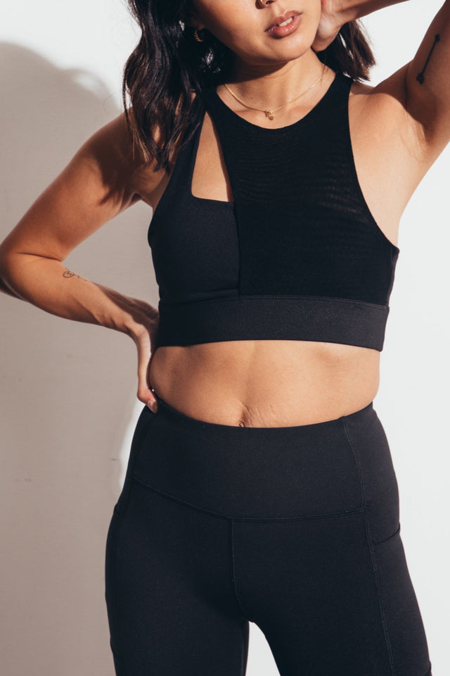 Little Bee AW22 Black Sports Bra - SewSewYou