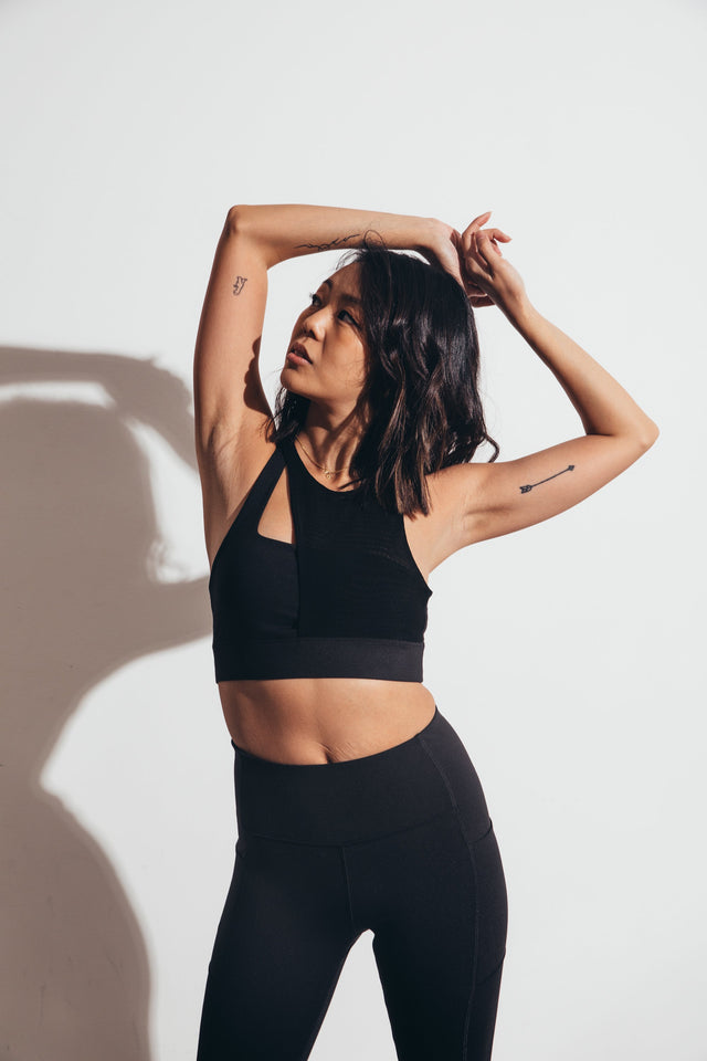 Little Bee AW22 Black Sports Bra - SewSewYou