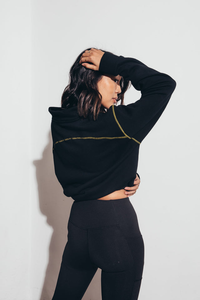 Little Bee AW22 Black Sweat Top - SewSewYou