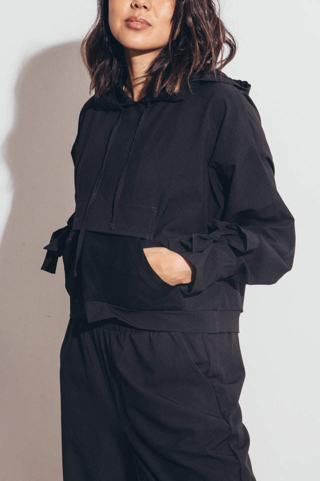 Little Bee AW22 Black Windbreaker Hoodie - SewSewYou