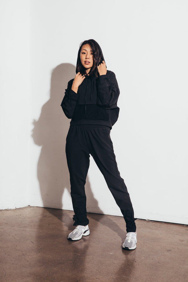 Little Bee AW22 Black Windbreaker Jogger Pants - SewSewYou