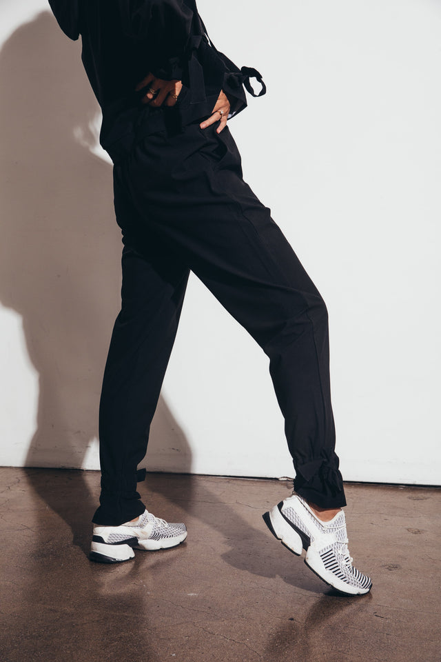 Little Bee AW22 Black Windbreaker Jogger Pants - SewSewYou