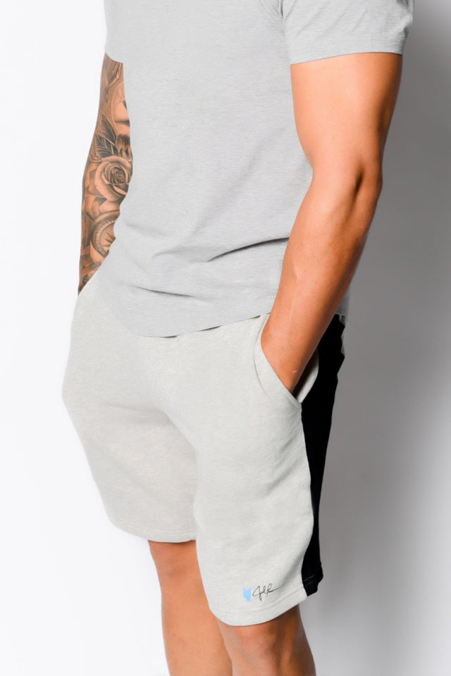 Lt. Sports Htr./Black Sweat Shorts - SewSewYou