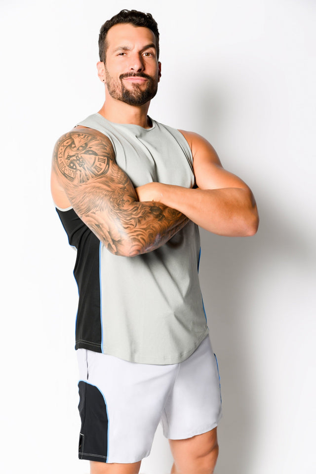 Med Grey Htr./Black Active Shorts - SewSewYou