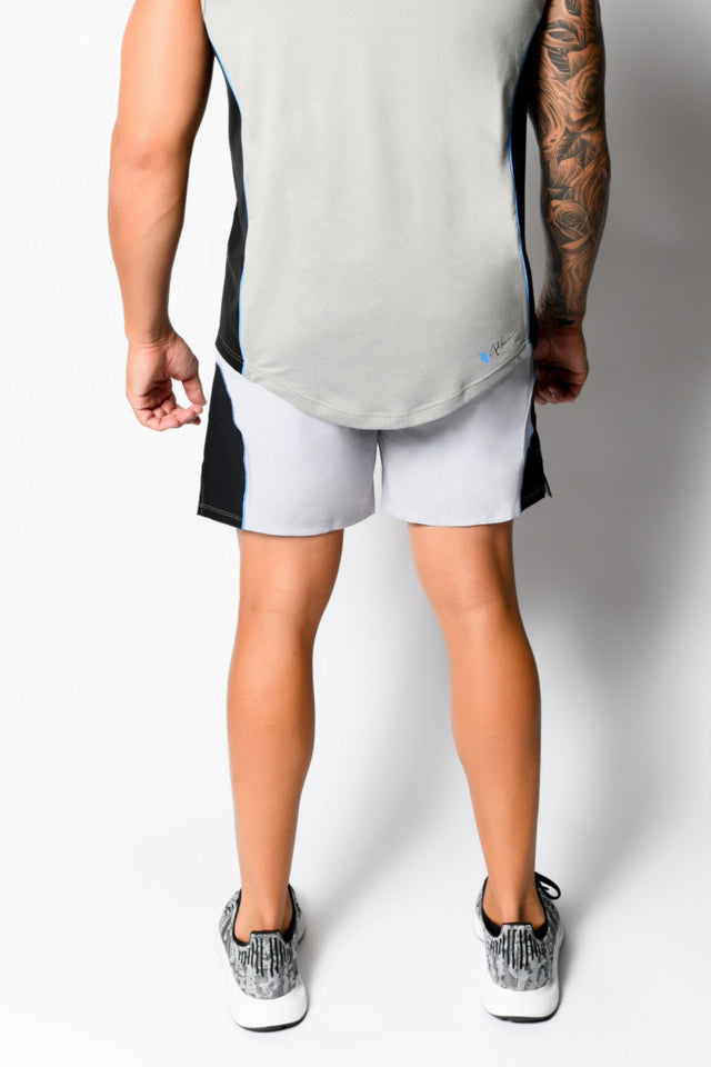 Med Grey Htr./Black Active Shorts - SewSewYou