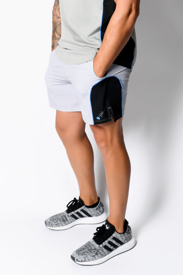 Med Grey Htr./Black Active Shorts - SewSewYou