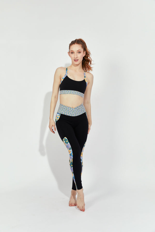 Melissa Becraft SS23 Comeback Black/Print 7/8 Leggings - SewSewYou