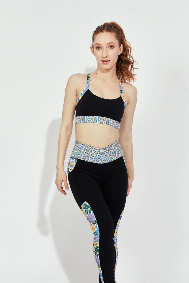 Melissa Becraft SS23 Comeback Black/Print Sports Bra - SewSewYou