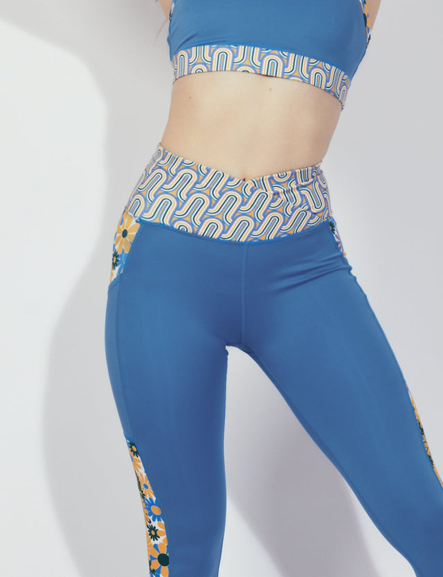 Melissa Becraft SS23 Comeback Blue/Print 7/8 Leggings - SewSewYou