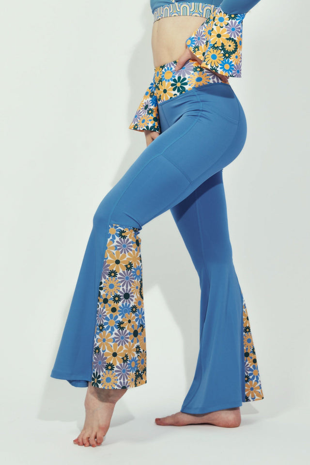 Melissa Becraft SS23 Comeback Blue/Print Flare Leggings - SewSewYou