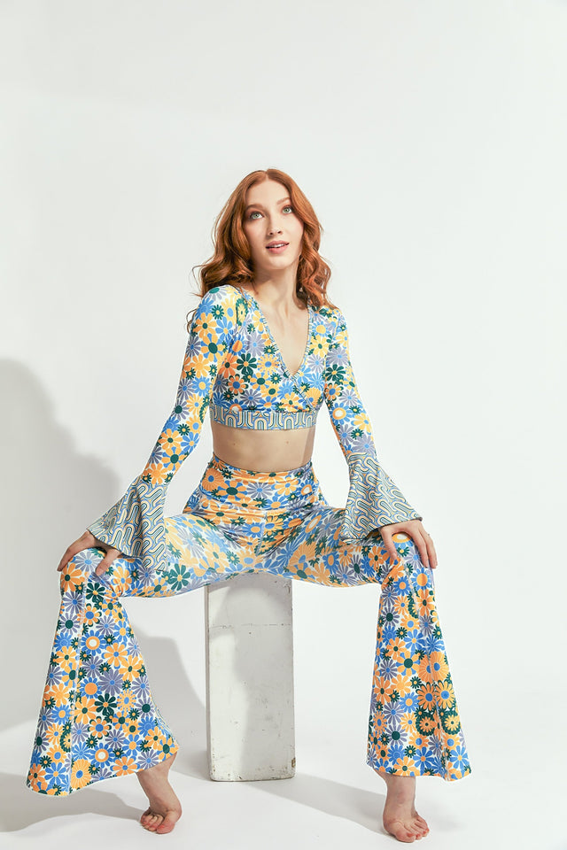 Melissa Becraft SS23 Comeback Floral Printed Mix Flare Leggings - SewSewYou