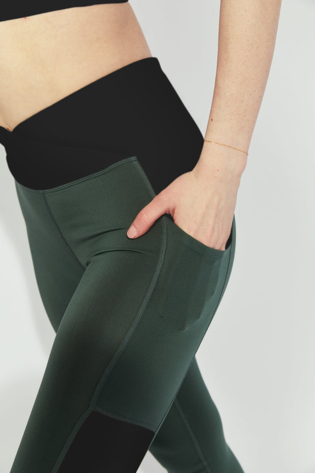 Melissa Becraft SS23 Comeback Green/Black 7/8 Leggings - SewSewYou