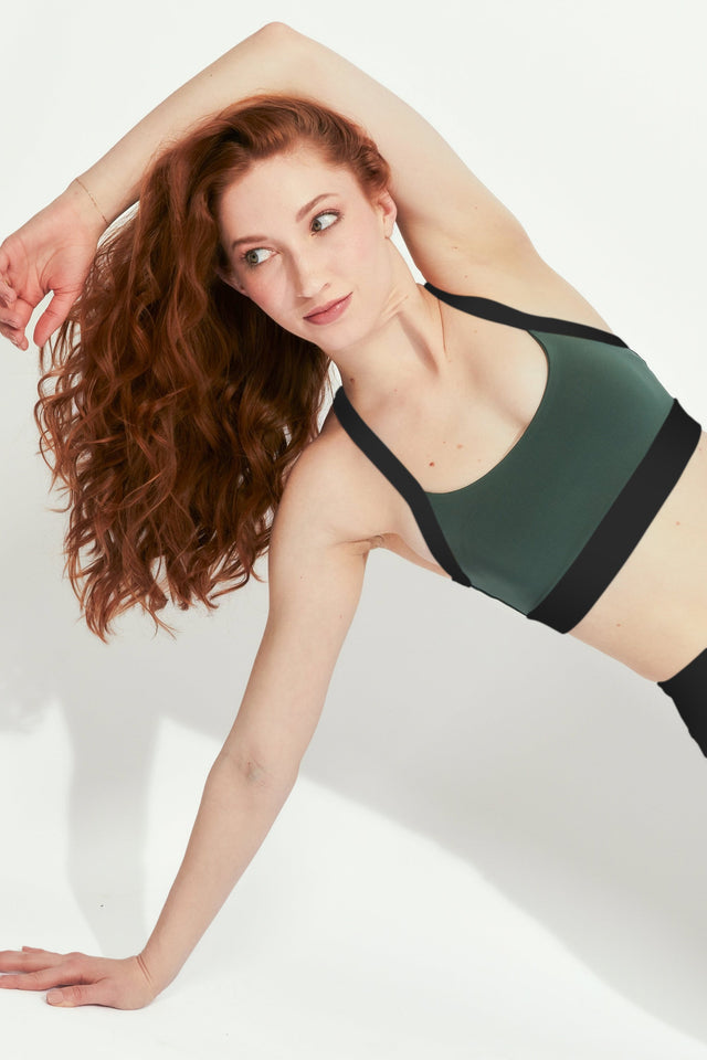 Melissa Becraft SS23 Comeback Green/Black Sports Bra - SewSewYou