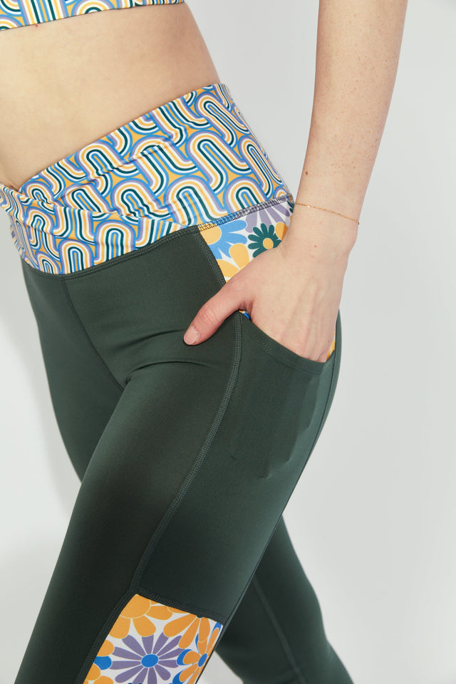 Melissa Becraft SS23 Comeback Green/Print 7/8 Leggings - SewSewYou