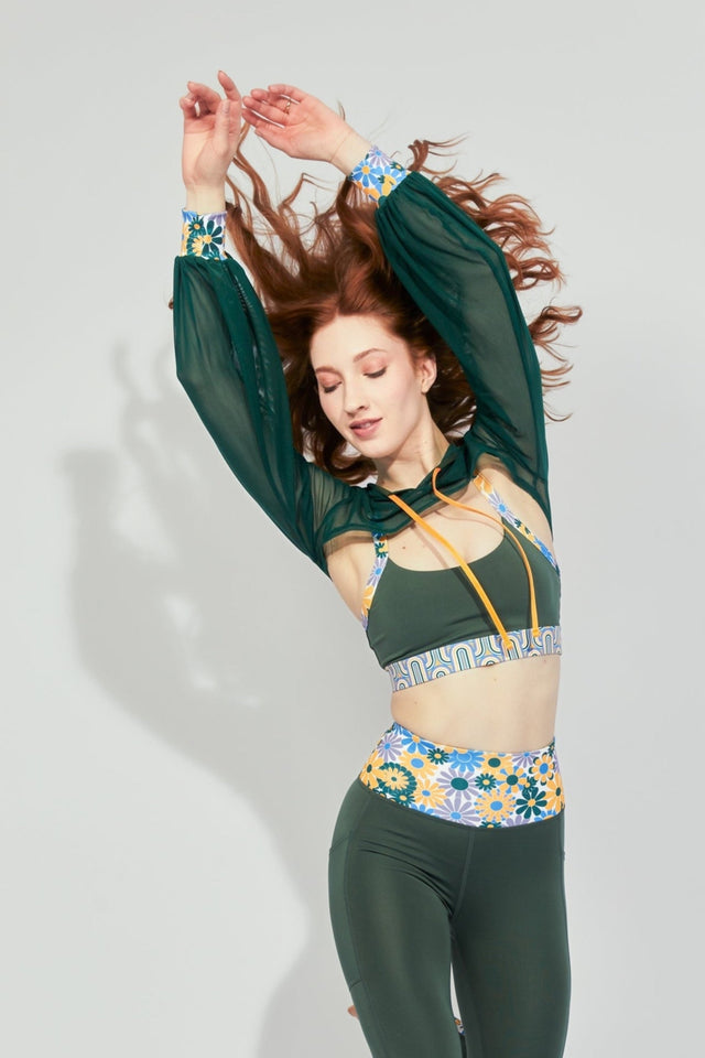 Melissa Becraft SS23 Comeback Green/Print Cropped Mesh Top - SewSewYou