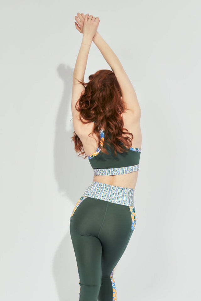 Melissa Becraft SS23 Comeback Green/Print Sports Bra - SewSewYou