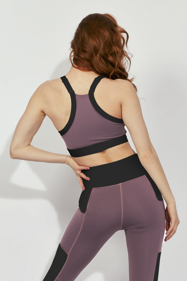 Melissa Becraft SS23 Comeback Lilac/Black Sports Bra - SewSewYou