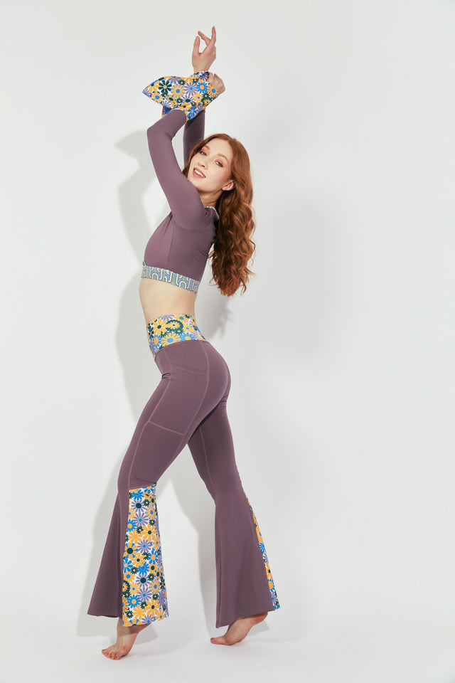 Melissa Becraft SS23 Comeback Lilac/Print Flare Leggings - SewSewYou