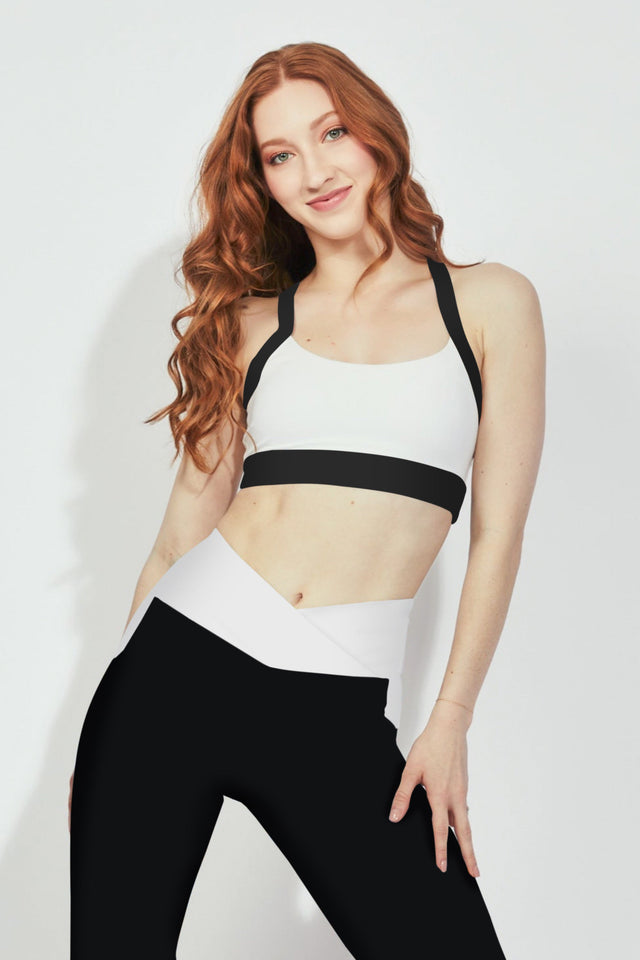 Melissa Becraft SS23 Comeback White/Black Sports Bra - SewSewYou