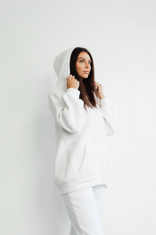 Melissa Merk White Oversized Hoodie - SewSewYou