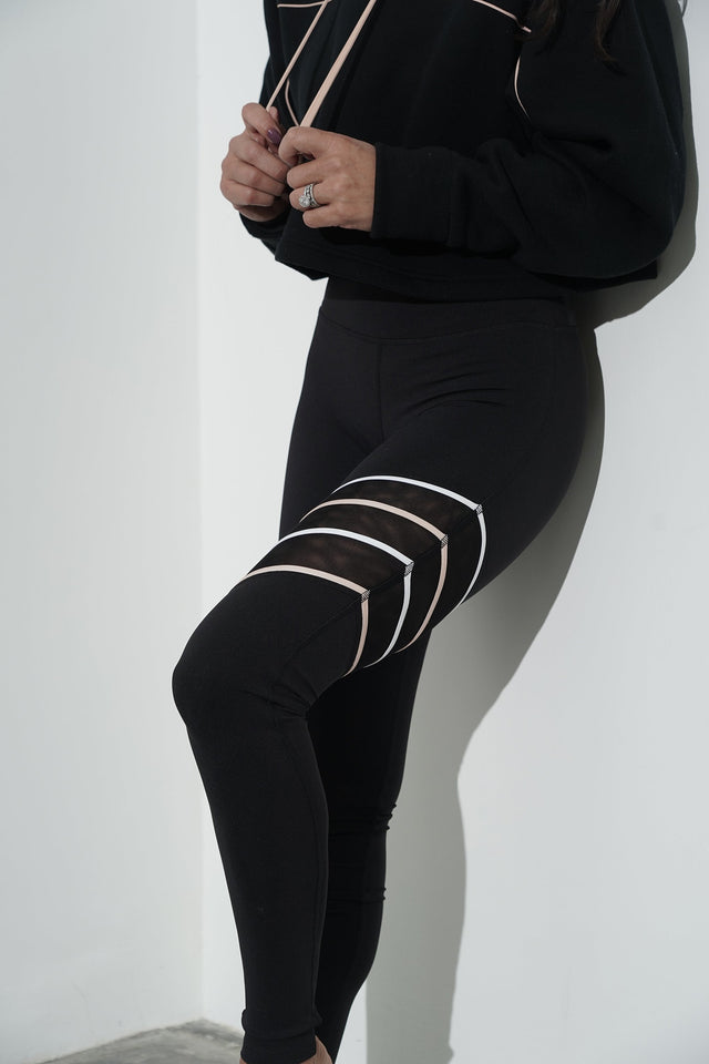 Movement SS22 Black + Nude Leggings - SewSewYou