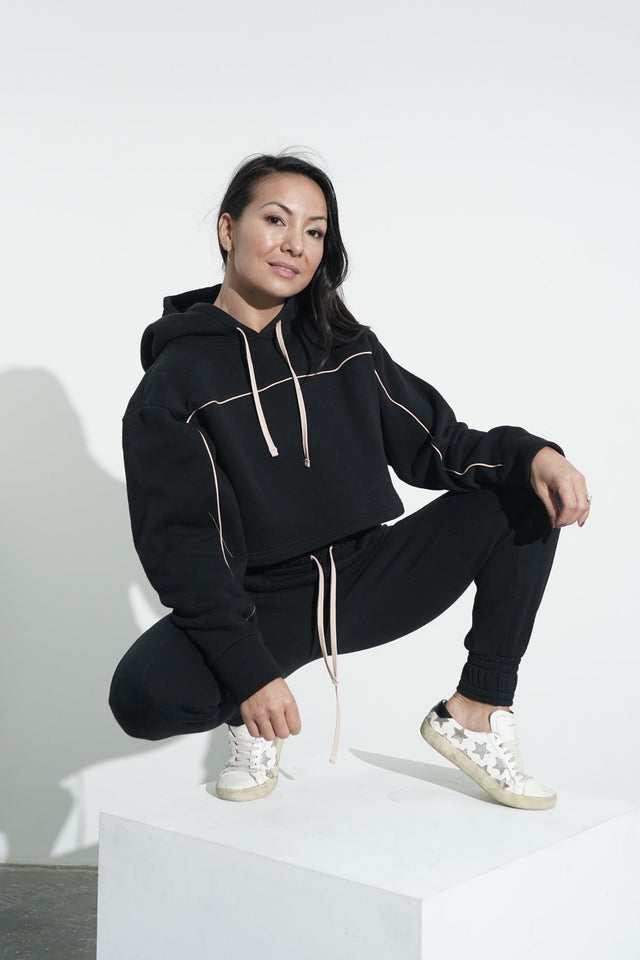 Movement SS22 Black+Nude Hoodie - SewSewYou