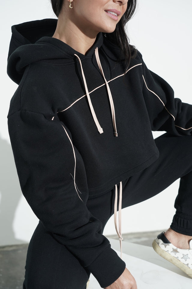 Movement SS22 Black+Nude Hoodie - SewSewYou