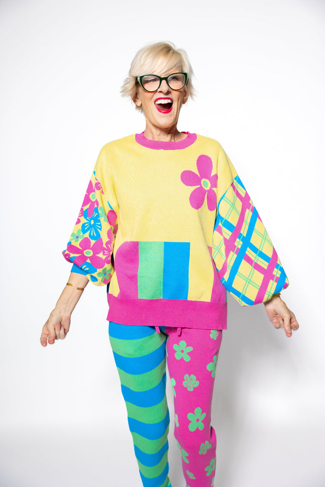 Multi - Colored Lounge Sweater - SewSewYou