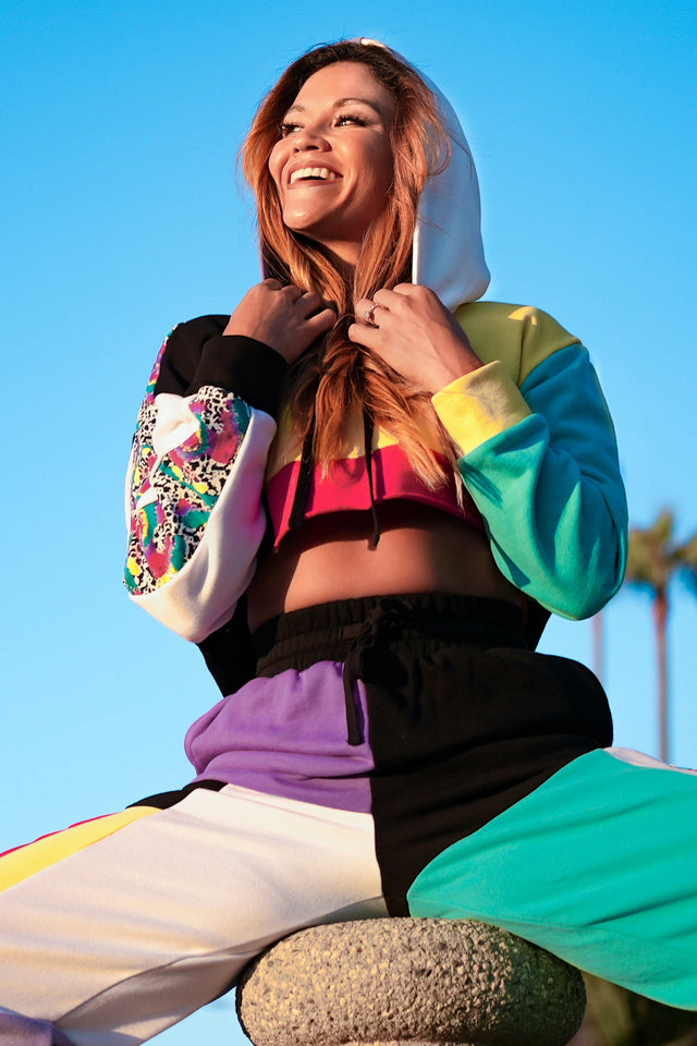 Multicolor Cropped Hoodie - SewSewYou