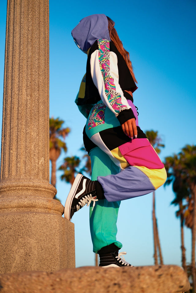 Multicolor Cropped Hoodie - SewSewYou